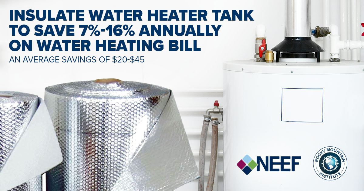 Picture of a water heater next to insulating wrap
