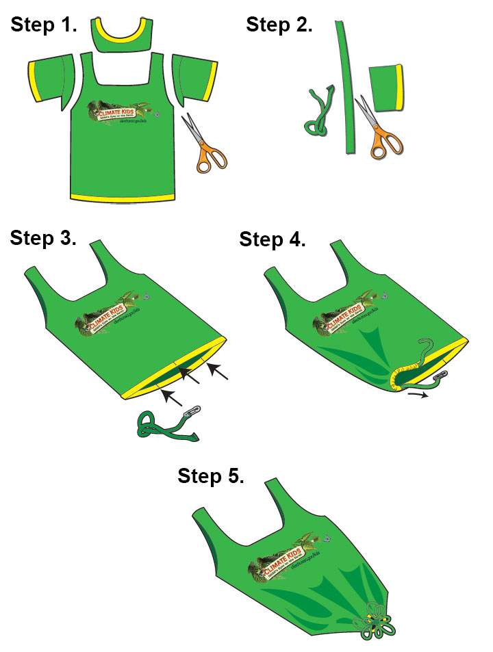 Diagram of how to upcycle a t-shirt