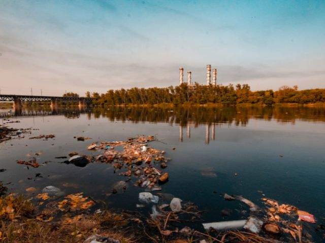 Water pollution near an industrial site