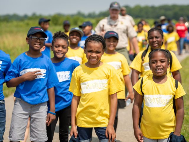 a group of students participates in outdoor education in Tennessee