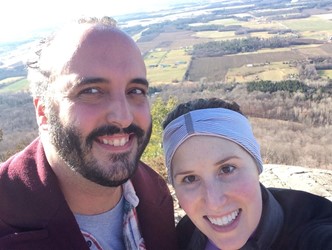 Alexandra and her partner Kenny on Snake Mountain