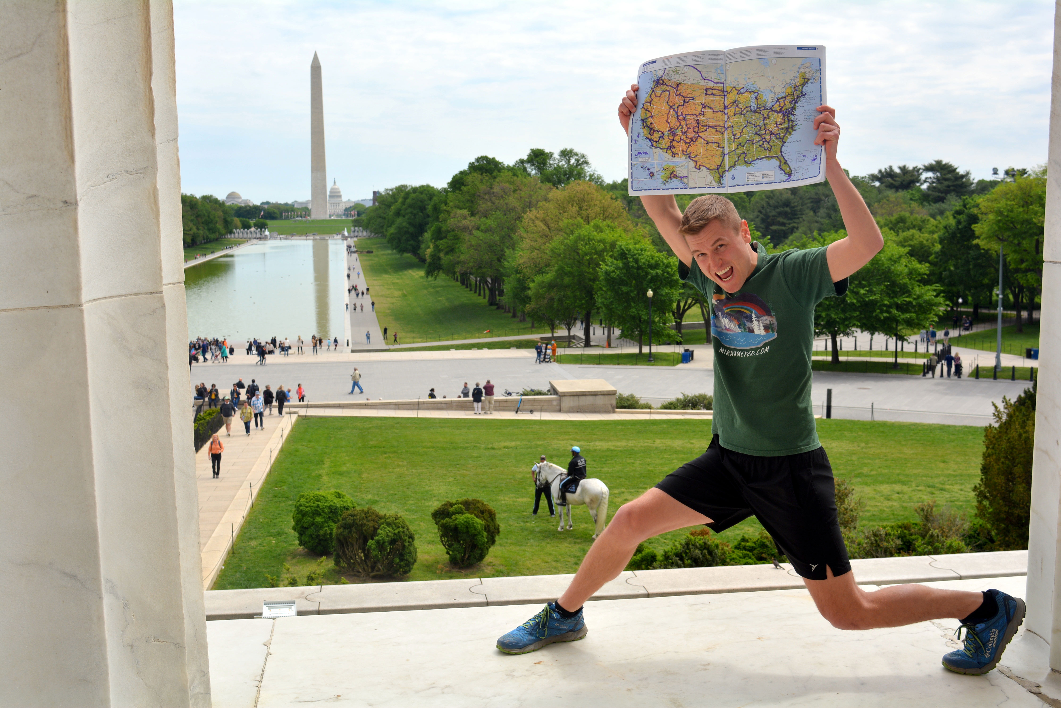 Mikah Meyer at the Lincoln Memorial