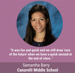 Quote card from Samantha Barry Canarelli Middle School
