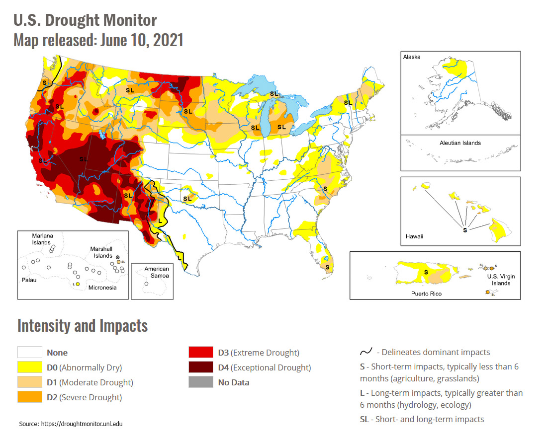 US drought monitor map