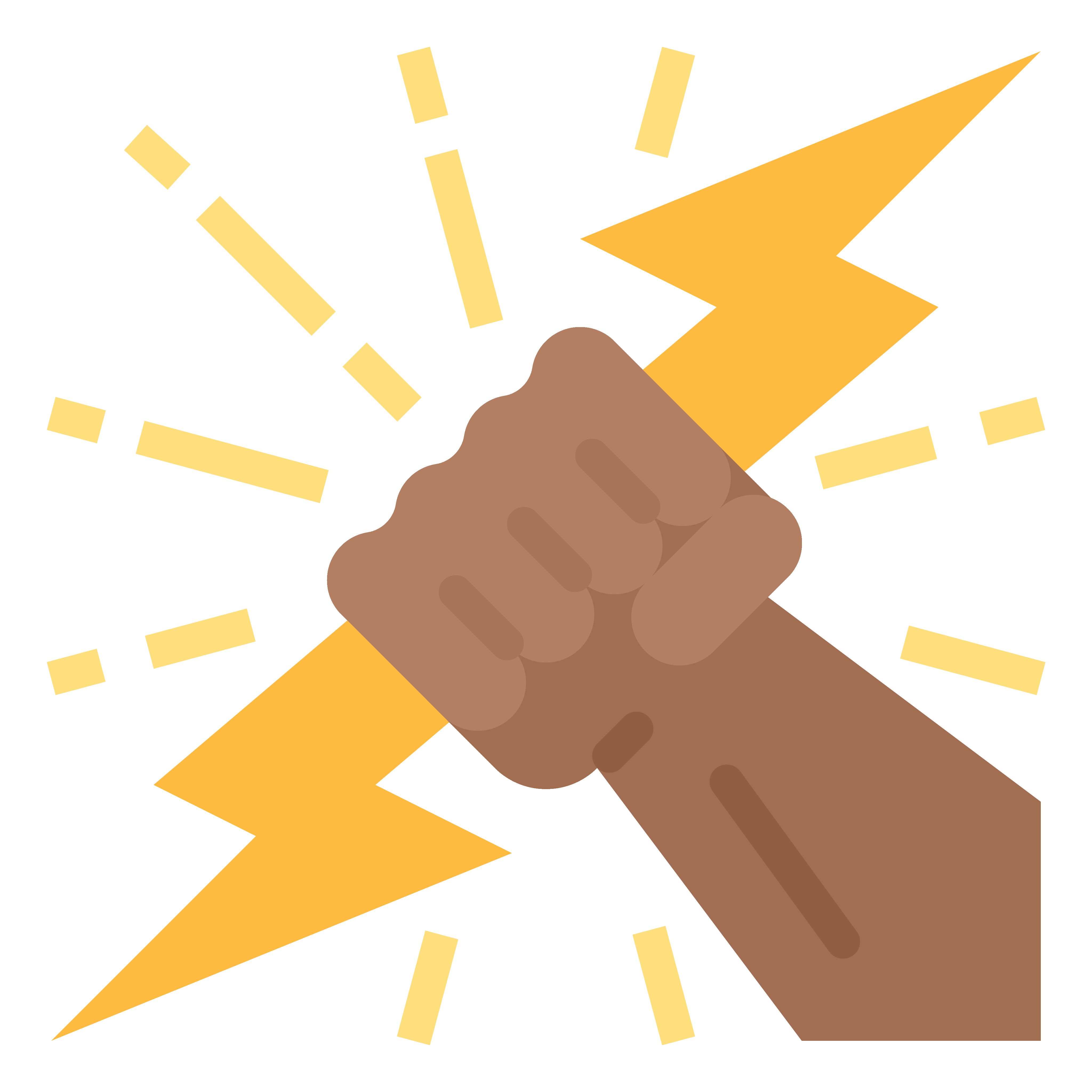 Hand holding lightning bolt