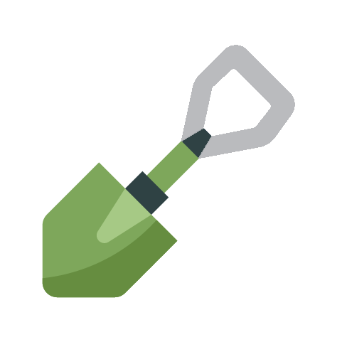 Shovel with gray handle