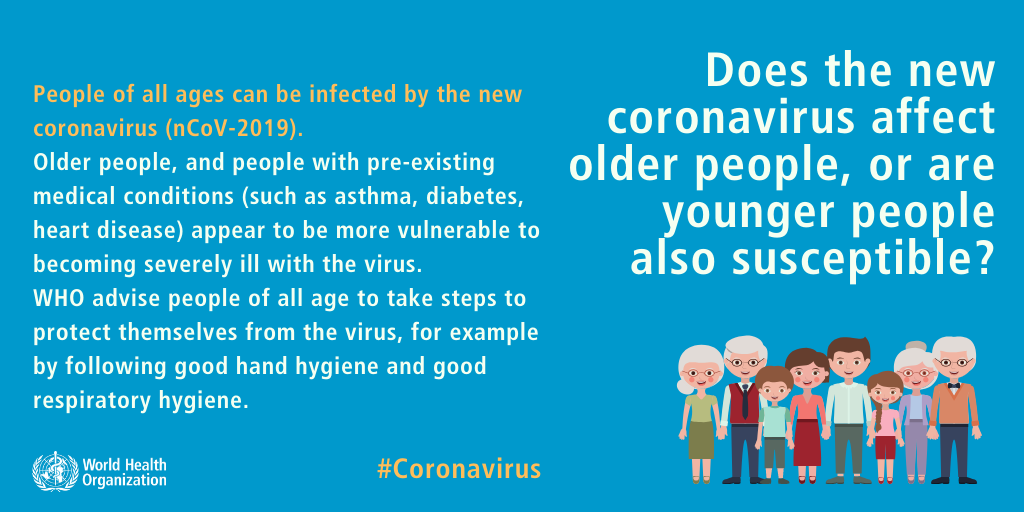 Does the new coronavirus affect older people, or are younger people also susceptible?