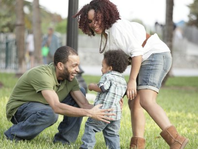 Family in park