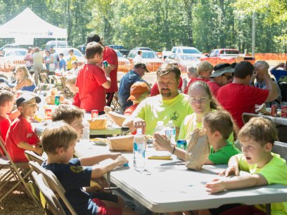 Group family picnic lunch at Great Lake Allatoona Clean Up