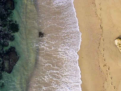 Aerial view of rocks and beach