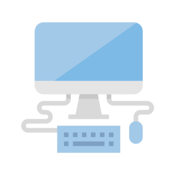 Desktop with keyboard and mouse