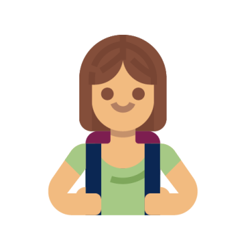 School girl with backpack