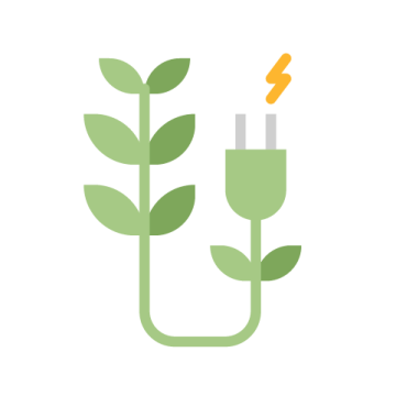 Plant with electric plug on the other end