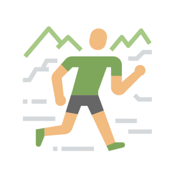 Person running in mountain