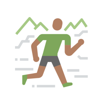 Person running in mountain
