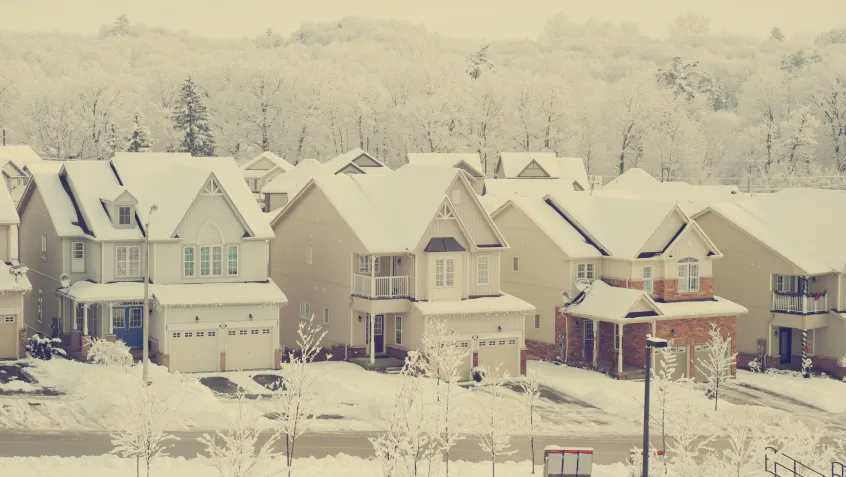 Subdivision houses in the winter