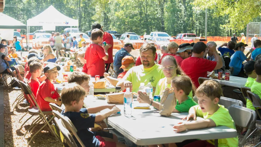 Group family picnic lunch at Great Lake Allatoona Clean Up