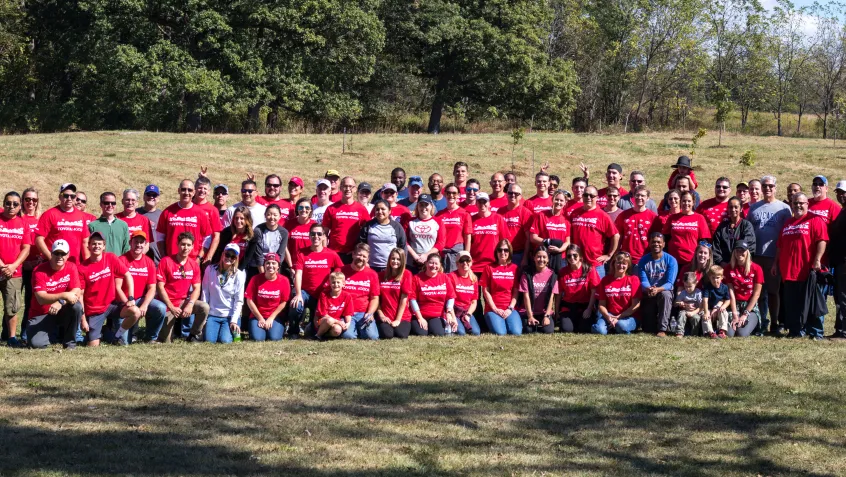 Group photo of volunteers for NPLD at LeRoy Oakes, St. Charles, IL