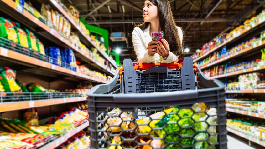 Woman grocery shopping