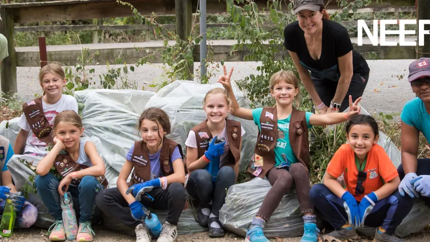 Girl scouts at the NPLD event at Rock Creek Park