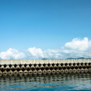 a levee holds back water