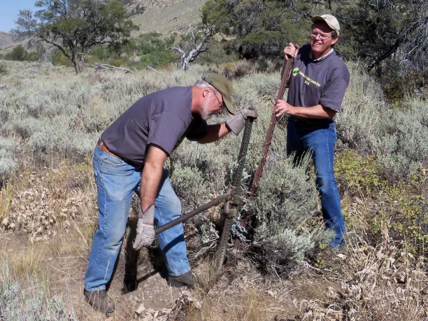 Volunteer Gerald Miller at Lamoille Canyon