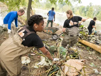 People cleaning up park site in Kenilworth National Park