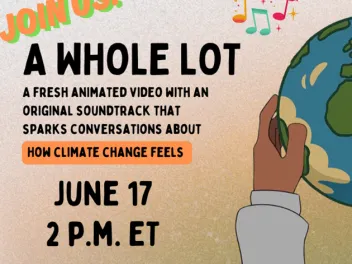 Animated image of young hands holding a globe