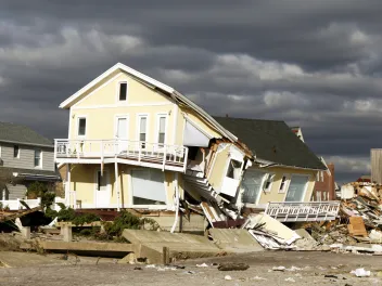 House battered by a recent hurricane