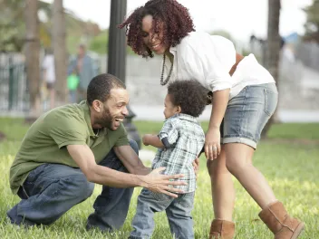 Family in park