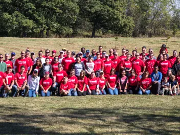 Group photo of volunteers for NPLD at LeRoy Oakes, St. Charles, IL